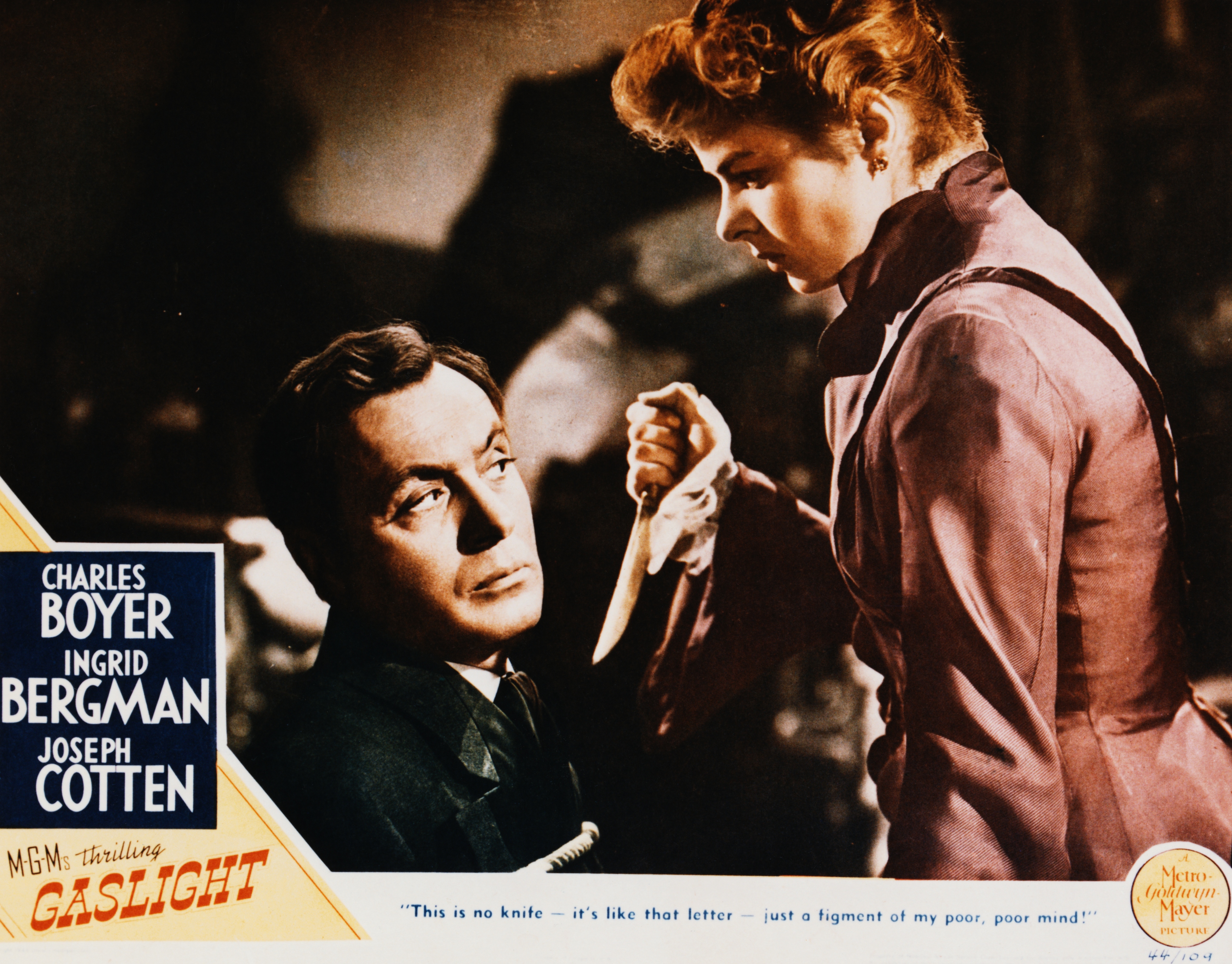 The 1944 film <em>Gaslight</em> starring Ingrid Bergman and Charles Boyer dramatizes the concept of gaslighting.